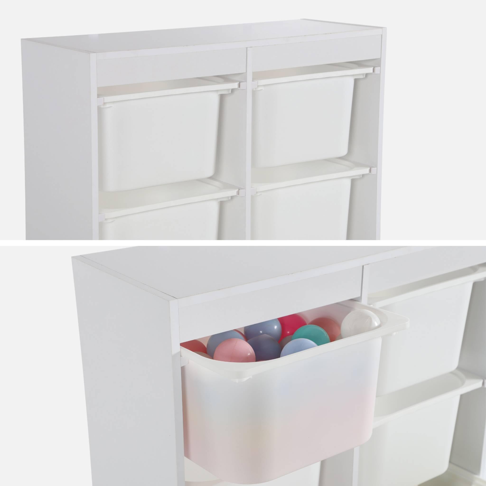 Sweeek Mueble para niños con 6 cubos almacenaje Sora Blanco 81.5x30x89 cm