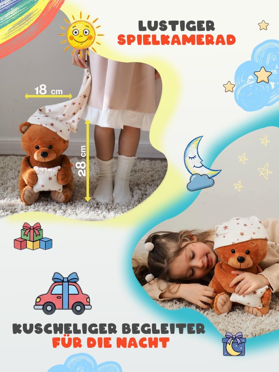LeCoon Plüschbär – 500+ Geschichten, Kinderlieder und Schlaflieder