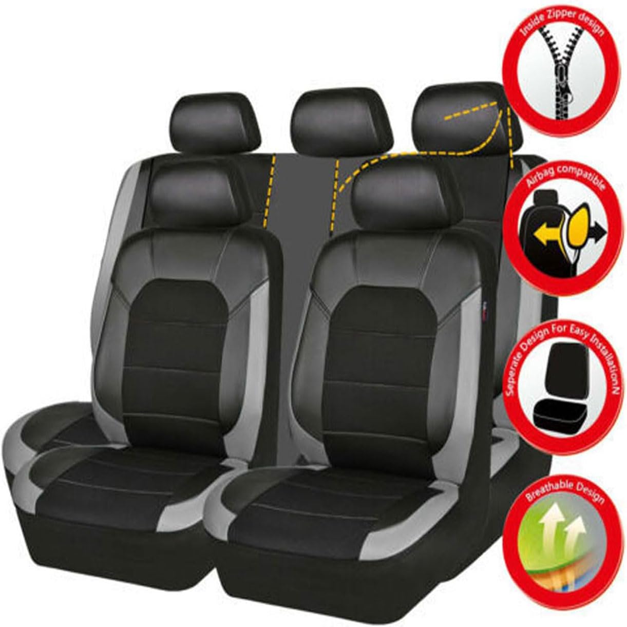 Autostoelhoezen voor Toyota Yaris 2007-2018 2019 2020 2021 2022 2023, Volledige Set Autostoelhoes, Antislip Comfortabele, Ademende Stoelbeschermingshoezen Voor en Achter,D Blue Autostoelhoezen voor Toyota Yaris 2007-2018 2019 2020 2021 2022 2023, Volledige Set Autostoelhoes, Antislip Comfortabele, Ademende Stoelbeschermingshoezen Voor en Achter,D Blue