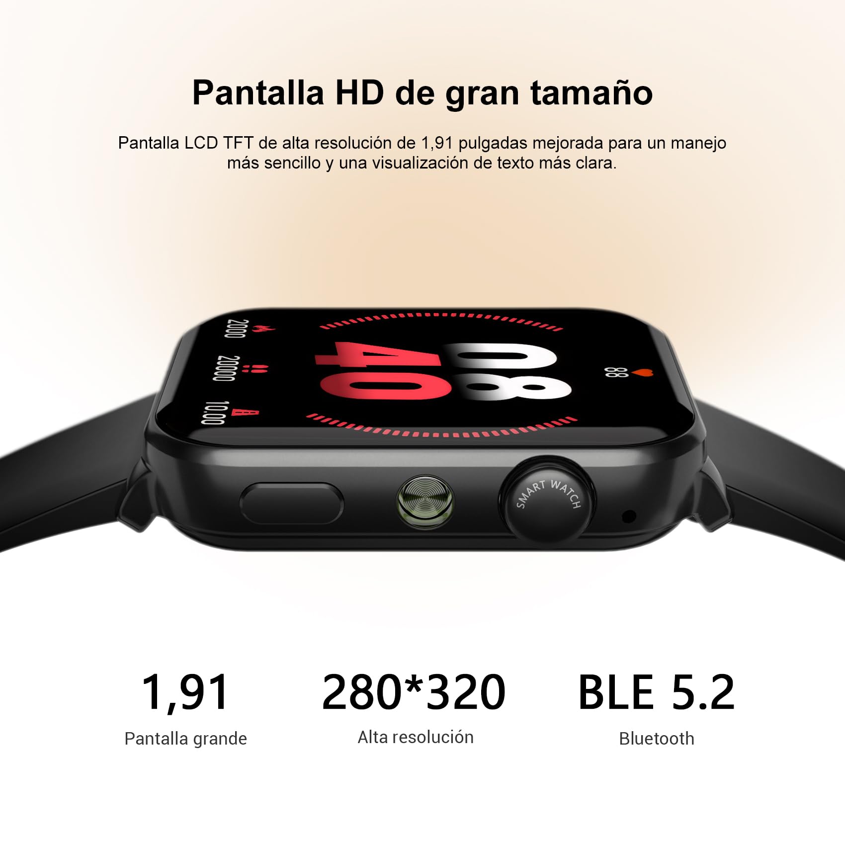 Reloj Inteligente Mujer, Smartwatch Mujer 1.91" con Llamadas Bluetooth, Monitor Cardíaco, Oxímetro, Sueño, 100+ Modos Deportivos, IP68 Impermeable, Pulsera Actividad para Android iOS