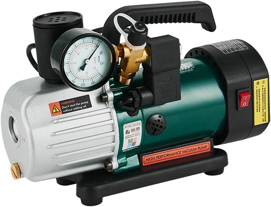 FUJIWARA Single Stage 1.8 CFM Rotary Vane 1/6 HP HVAC Refrigerant Small Vacuum Pump … (FUJ-PCV-2MSV)