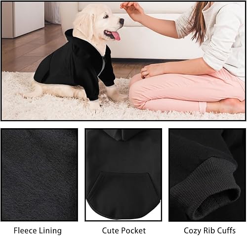 Miniatura 5 de TQFlow Sudadera con capucha para perro, ropa para mascotas, sudadera suave para perro, sudadera de forro polar cálido para perros pequeños y