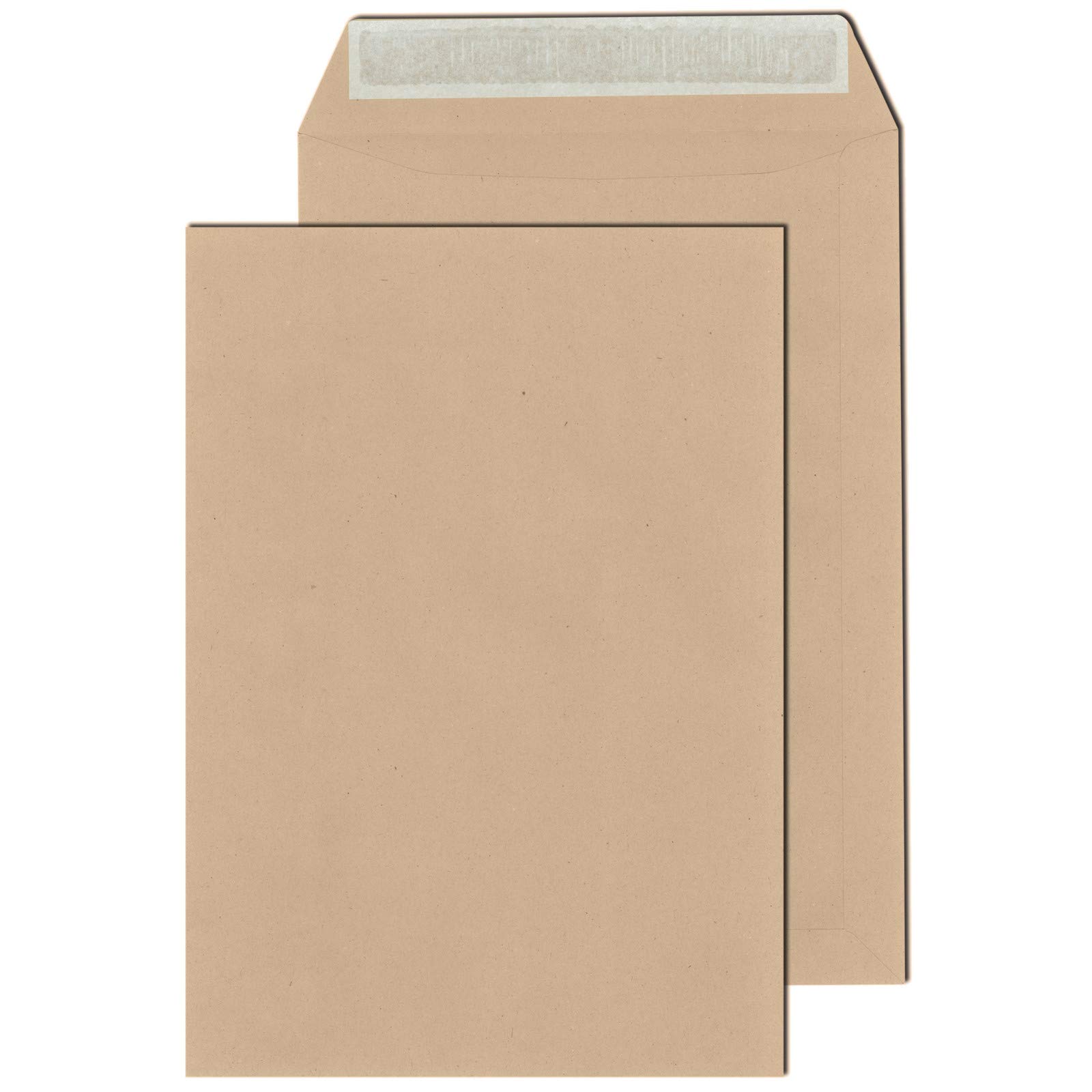 KK Verpackungen Versandtaschen DIN C4 229x324 mm | 5000 Stück, 110 g/m² haftklebend | Briefumschläge ohne Fenster | Braun für DIN A4