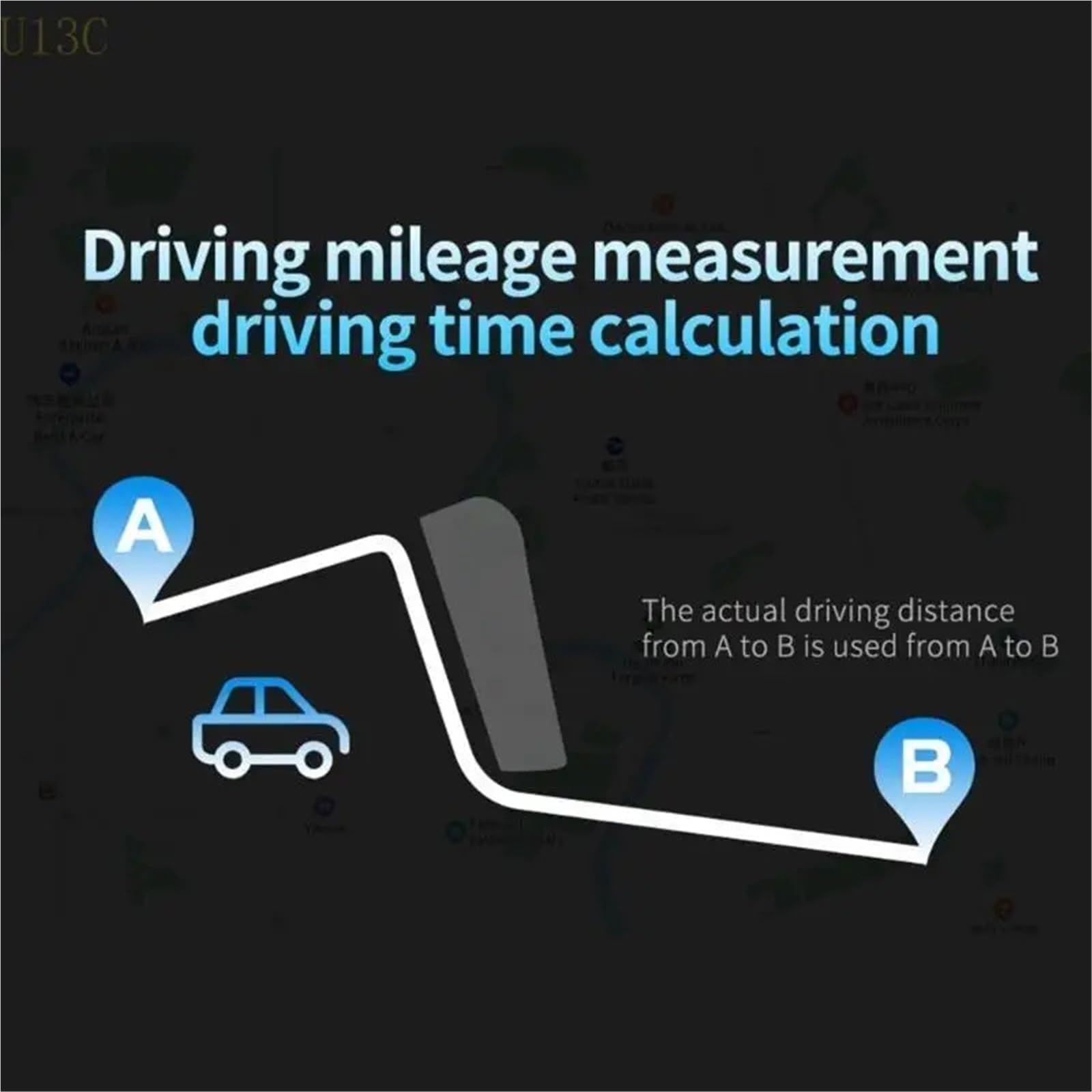 Head-Up Display Car Electronic Speed ClockGauge Driving Speedometer Alarm System(Blue and white)