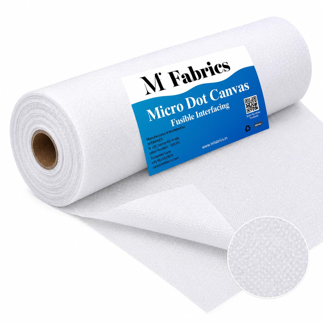 M Fabrics Microdot FUSIBLE Interlining (Dot Canvas Fusing) for Sewing/Tailoring, Fashion Designing, Boutique, etc. - Pack of (White, 2 Meters)-picture-10