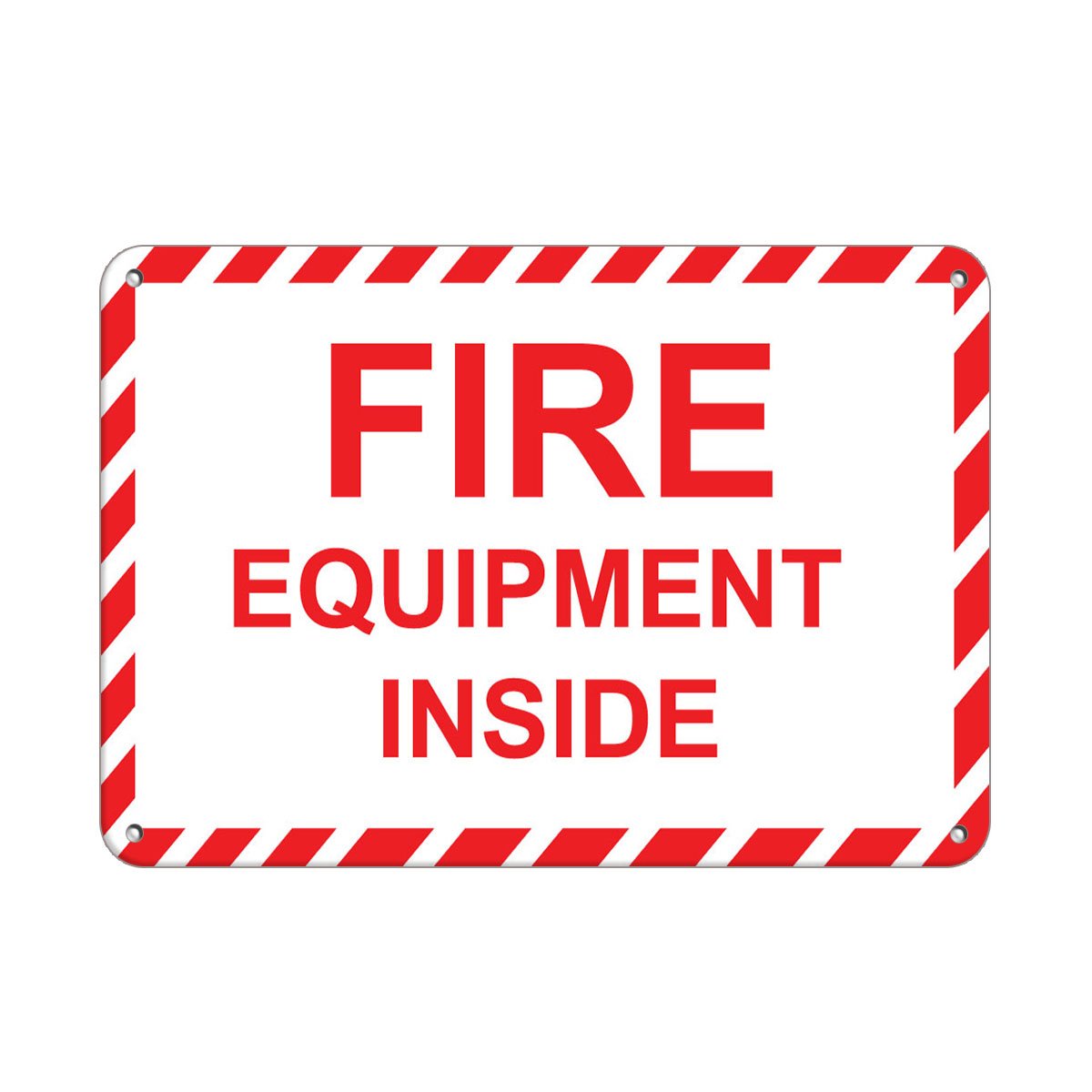Aluminum Horizontal Metal Sign Multiple Sizes Fire Equipment Inside Hazard White Hose All Over Weatherproof Street Signage, 12x8 Inch