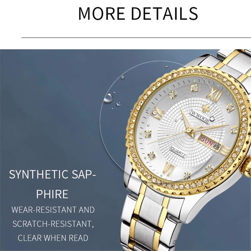 MASTOP Romantische Geschenke Set mit 2 einzigartigen Armbanduhren für Sie und Ihn, für Paare, Liebhaber, Edelstahl, Quarz, Analoguhr