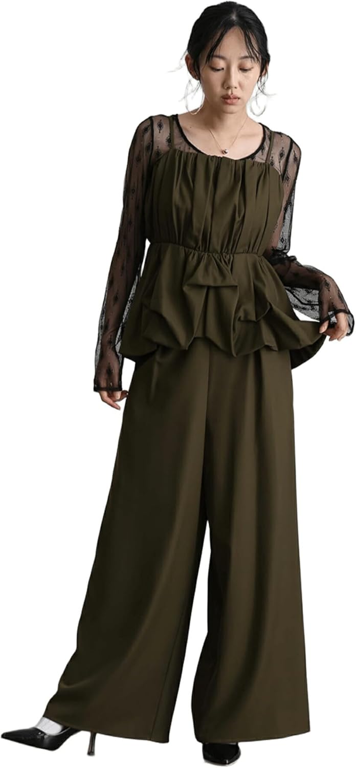 繊細なレースにソルトチュールが美しい オフショルロングドレス 繊細な