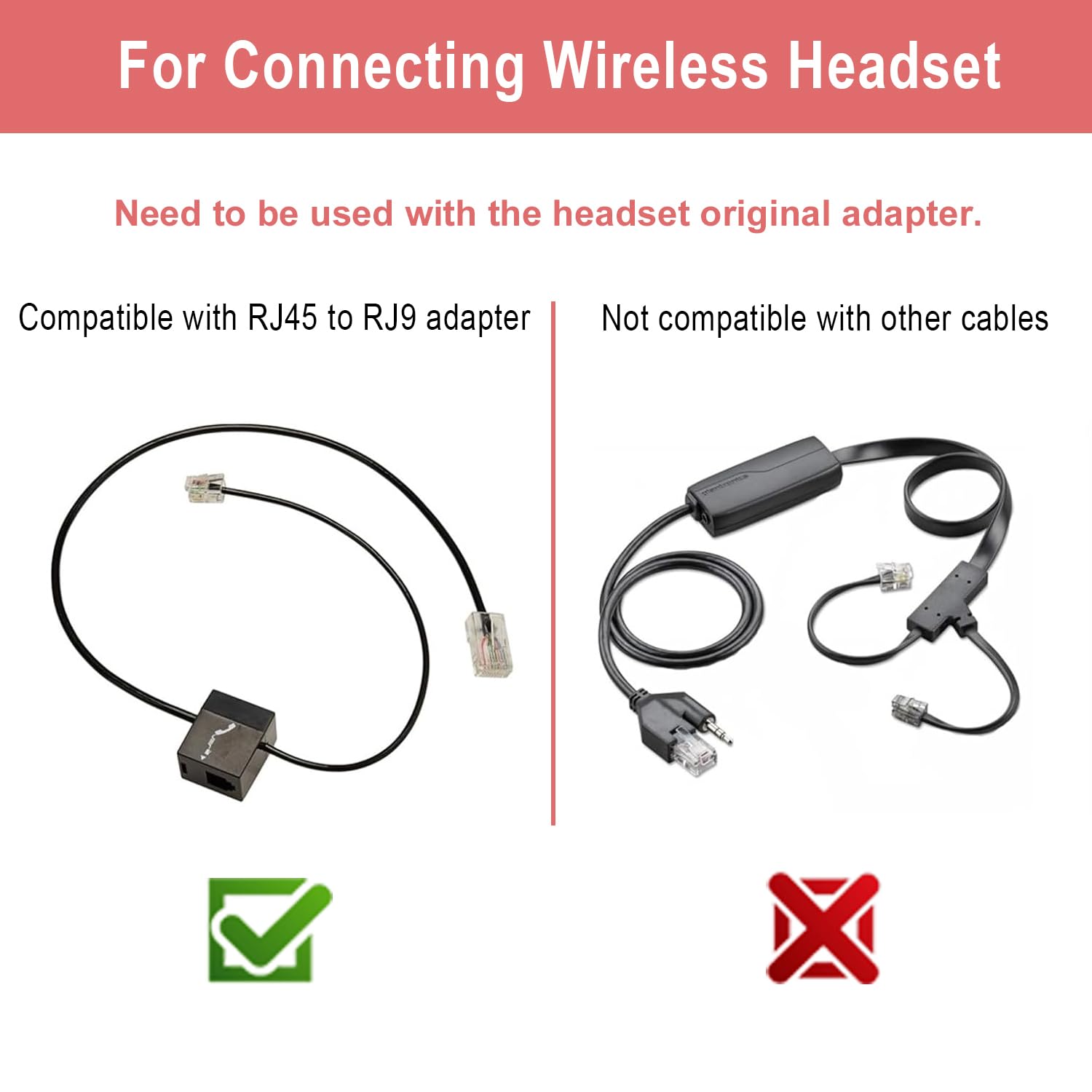 RJ9 Stecker zu USB Headset Adapter, USB-Stecker zu RJ9-Buchse Kabel, kompatibel mit Plantronics Jabra kabelgebundenen U10P RJ9- oder kabellosen DECT-Kopfhörern für Computer, Laptop, PC, Mac, Tablet