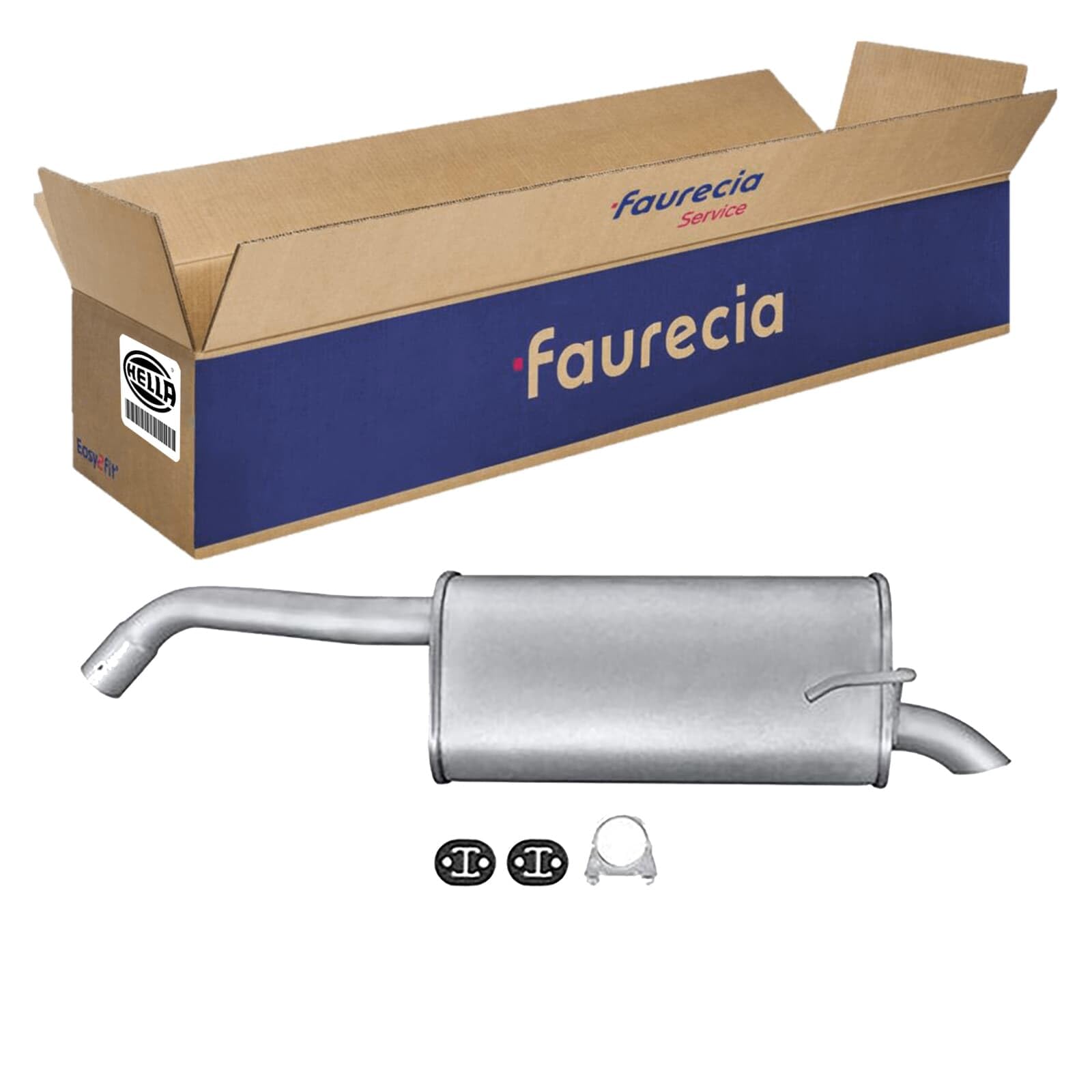 HELLA 8LD 366 033-691 Tłumik końcowy - Easy2Fit® Kit - z tyłu - jednoczęściowy - Komplet z elementami do montażu