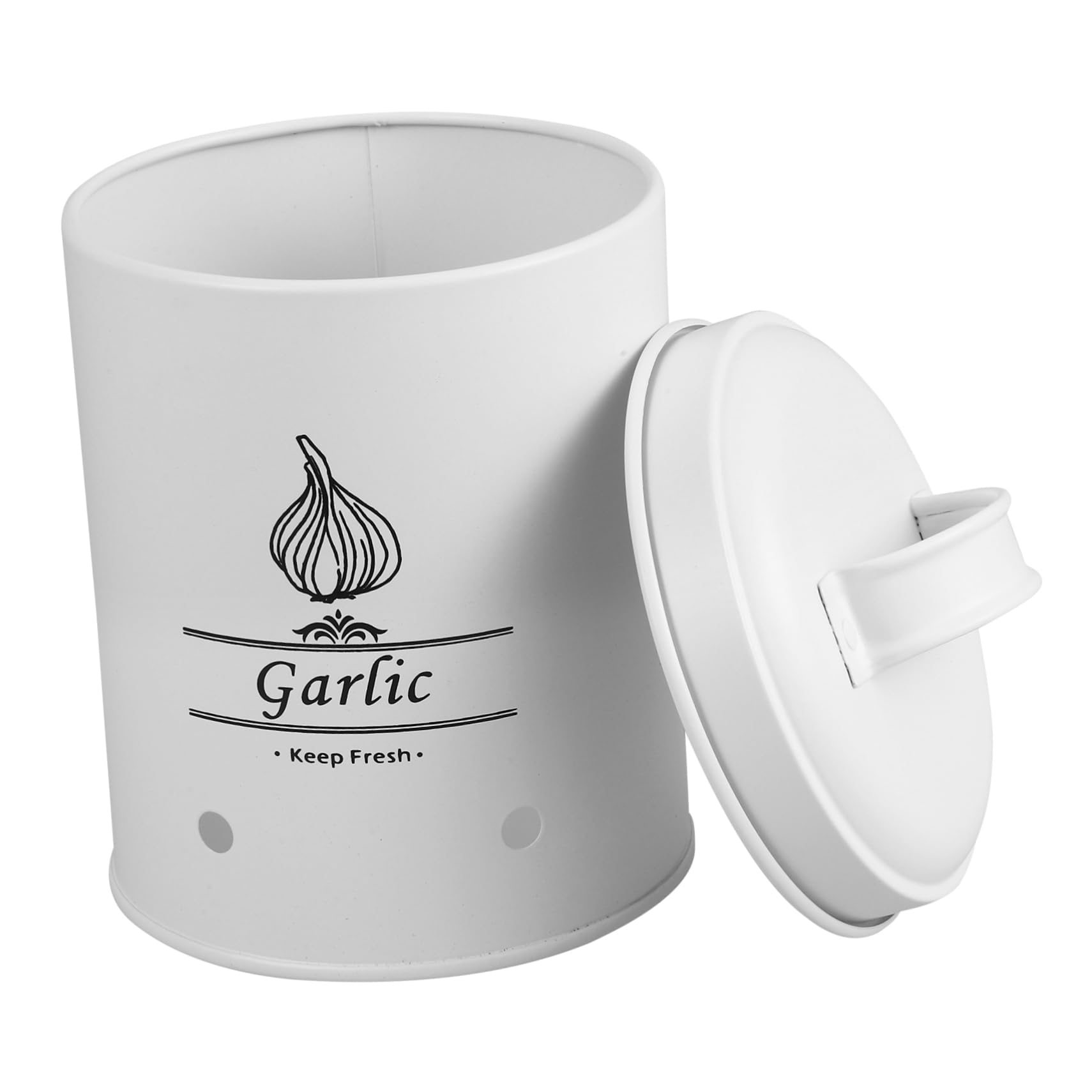 Ciieeo Garlic Keeper Carbon Steel Storage Pot Onion Buckets Potato Onion Ginger Garlic Storage Holder Vegetable Bucket