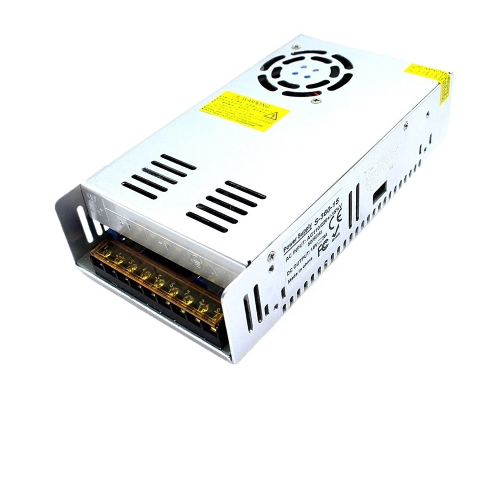 FCARUMIQP Variable DC15V 24A 360W Switching Switch Power Supply Driver 110V 220V AC to DC 15V SMPS for LED Light Stepper