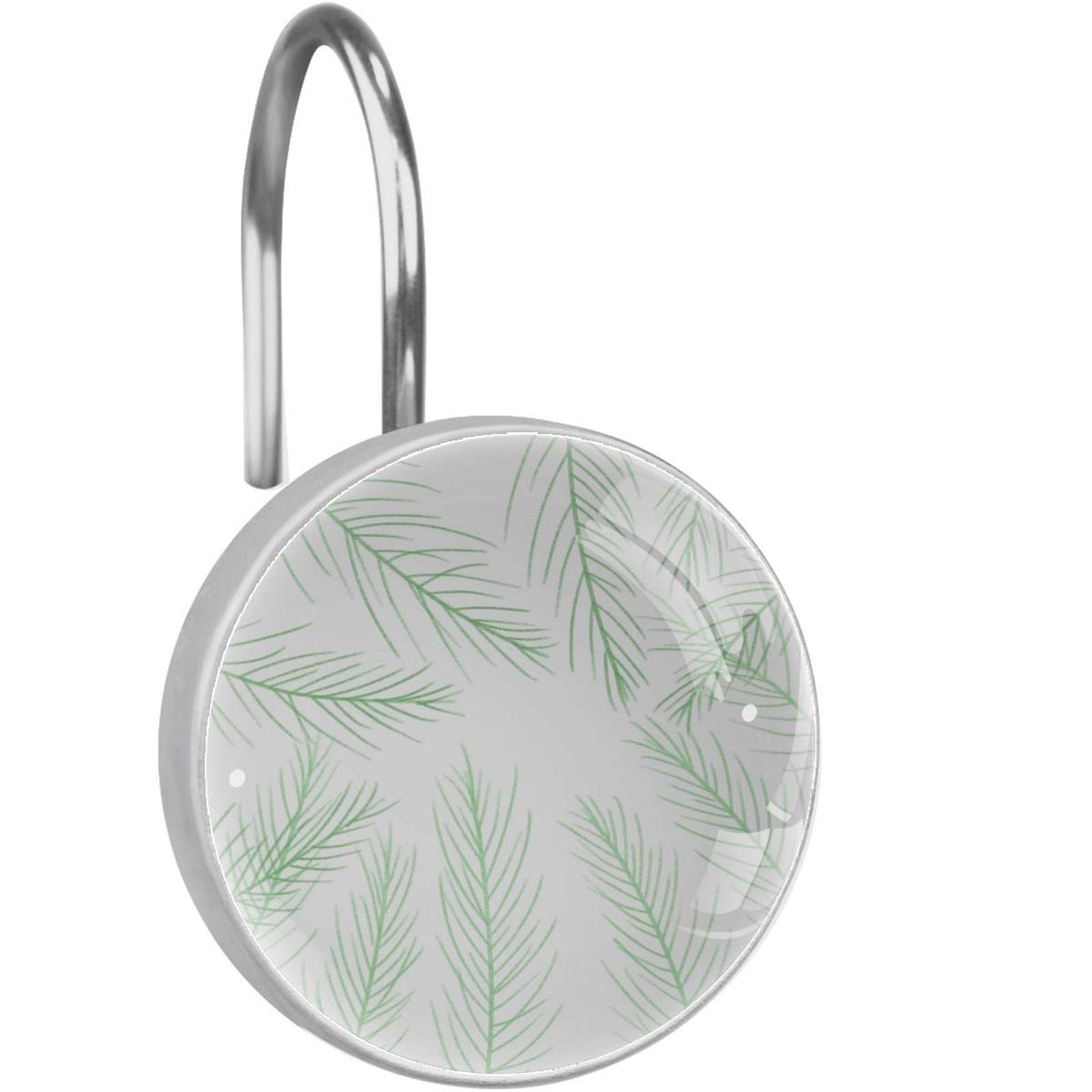 Crochets pour rideau de douche inox vert gazon lot de 12 pièces robustes