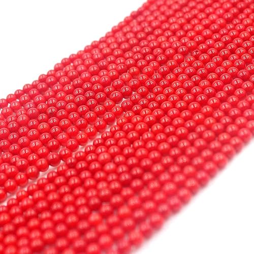 Miniatura 6 de SR BGSJ Fabricación de joyas natural de 0.118 pulgadas (0.118 in) redondo, blanco, rosa, naranja, rojo, mar, bambú, coral, piedras preciosas