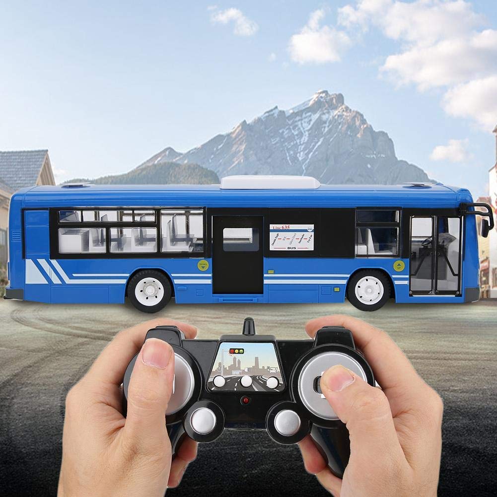 Bus télécommandé, Jouet RC 2,4 GHz avec lumière et son, Voiture modèle pour enfants garçons filles cadeau anniversaire intérieur extérieur
