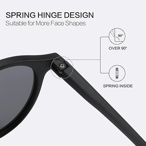 Miniatura 66 de ZENOTTIC Lentes de sol redondos polarizados, elegantes lentes de sol para hombres y mujeres, retro clásicos, selección de varios estilos