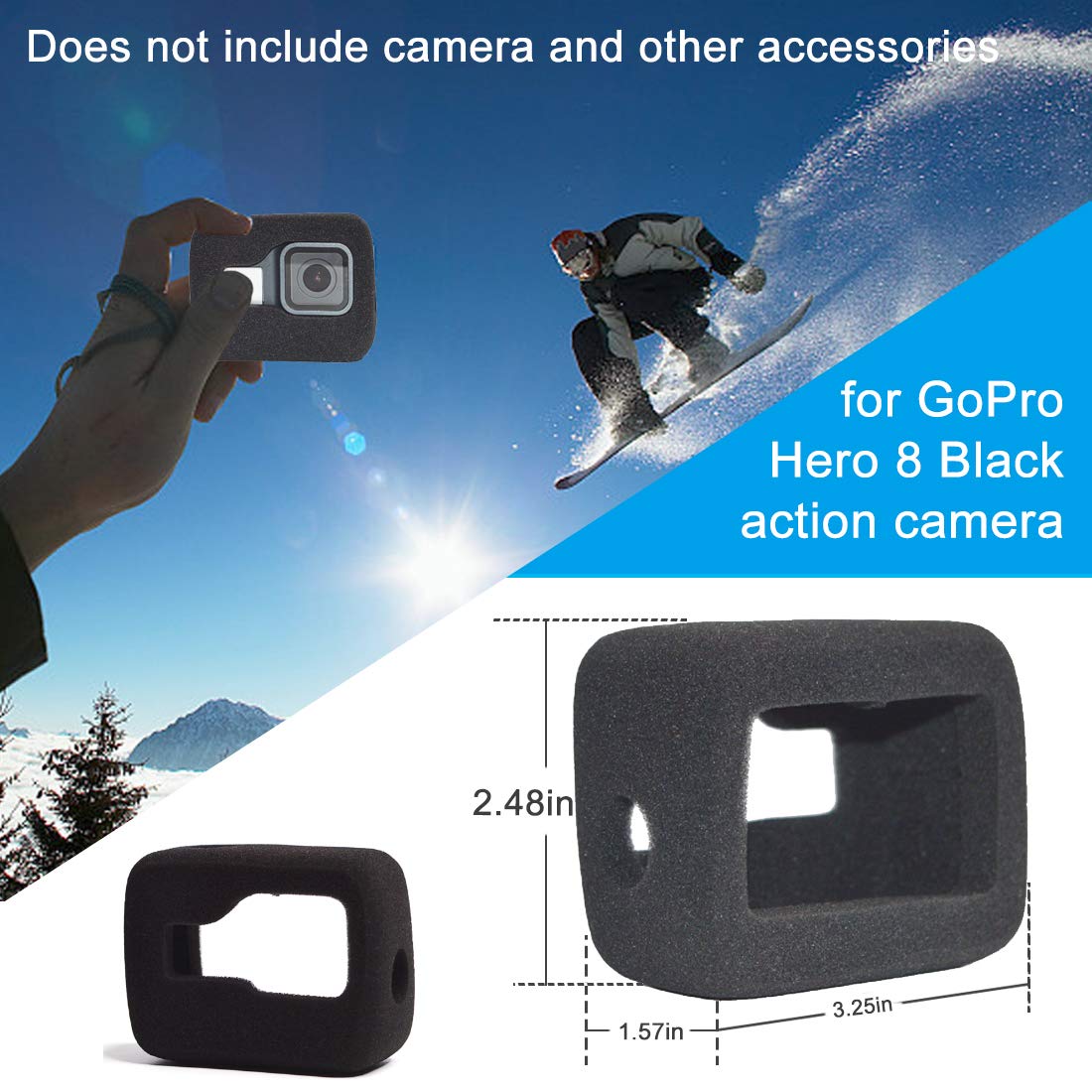 Windproof Protective Foam Cover For GoPro Hero 9/10/11/12