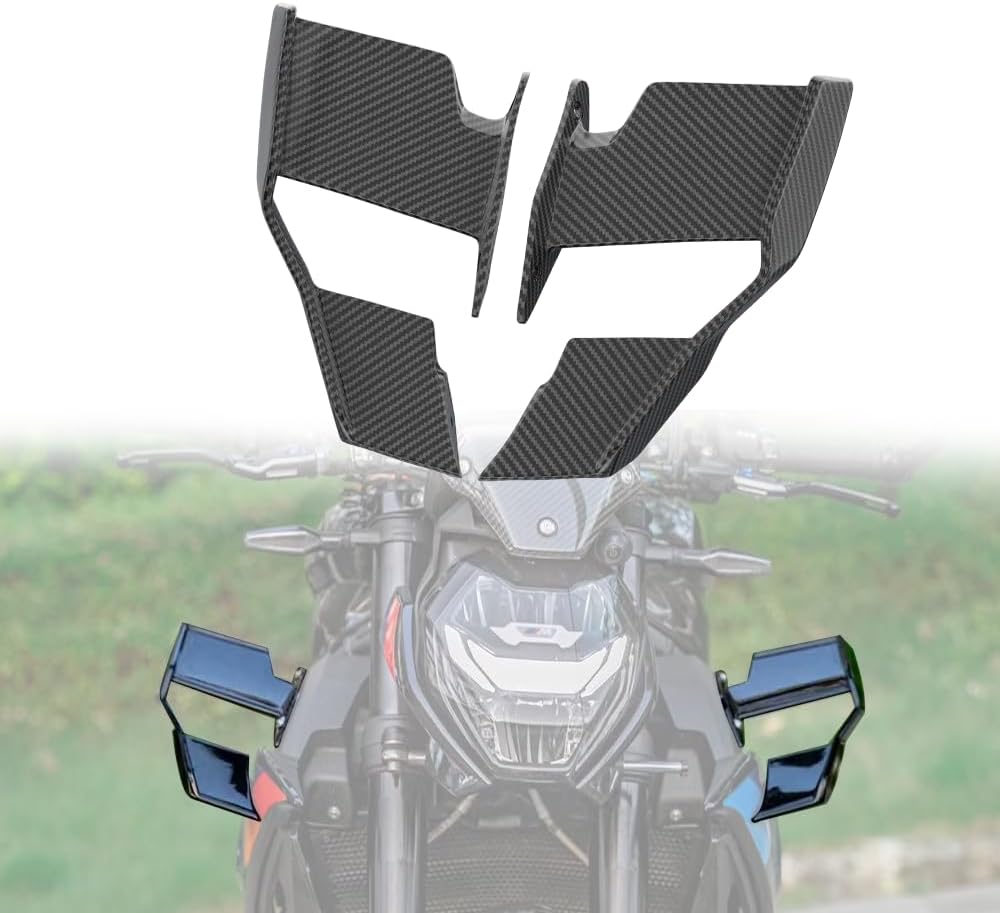 Motorcycle Fairings for BMW S1000R - Air deflectors for Road Glide with BMW M1000R Winglet, Spoiler Wings Motorcycle Accessories for BMW S1000R/M1000R 2021-2024 (Bright Black Carbon Fiber)