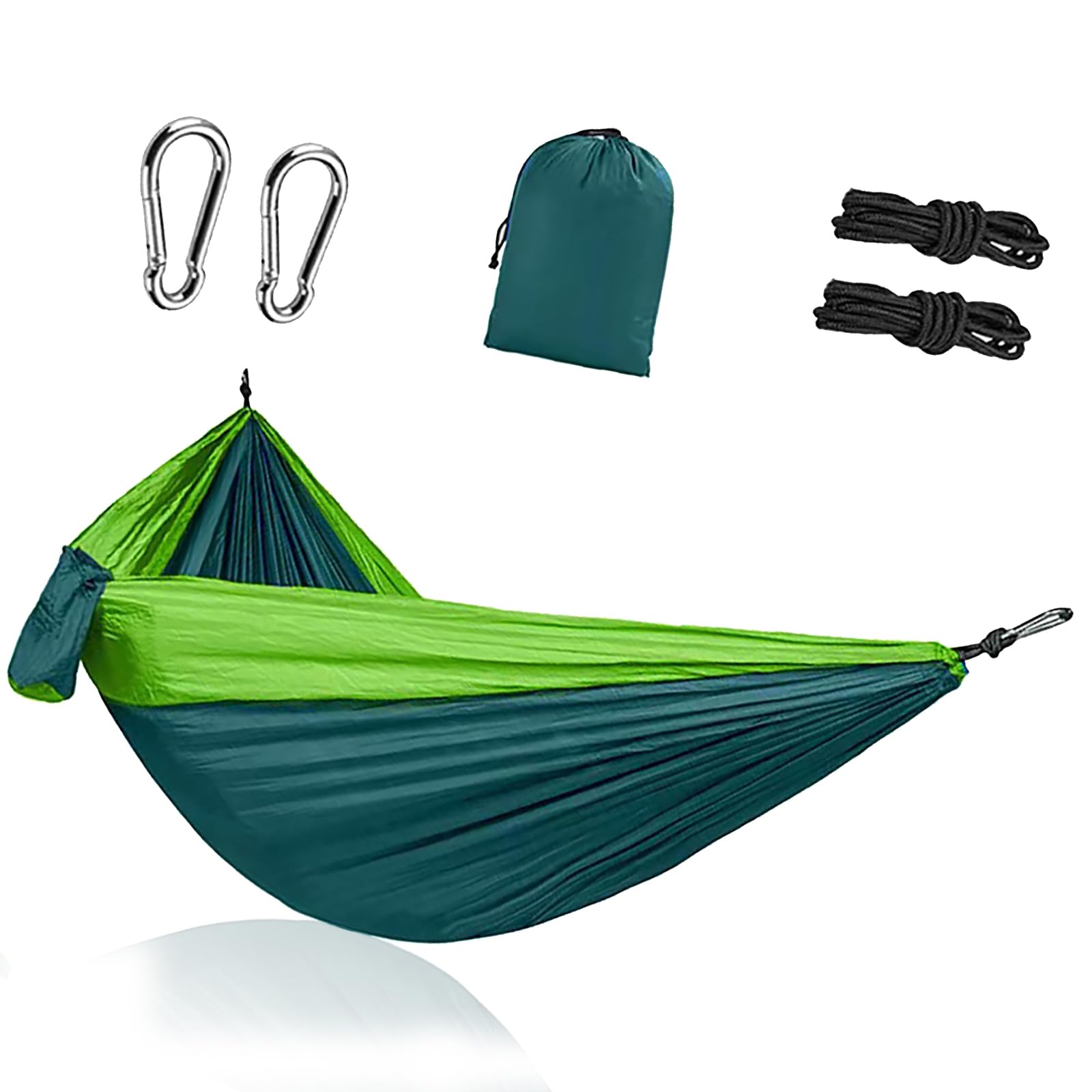 Outdoor Camping Hammock with Portable Carrying Bag and 2 Hanging Straps | 210T Nylon Parachute Hammocks for Camping | Lightweight and Portable Hammock