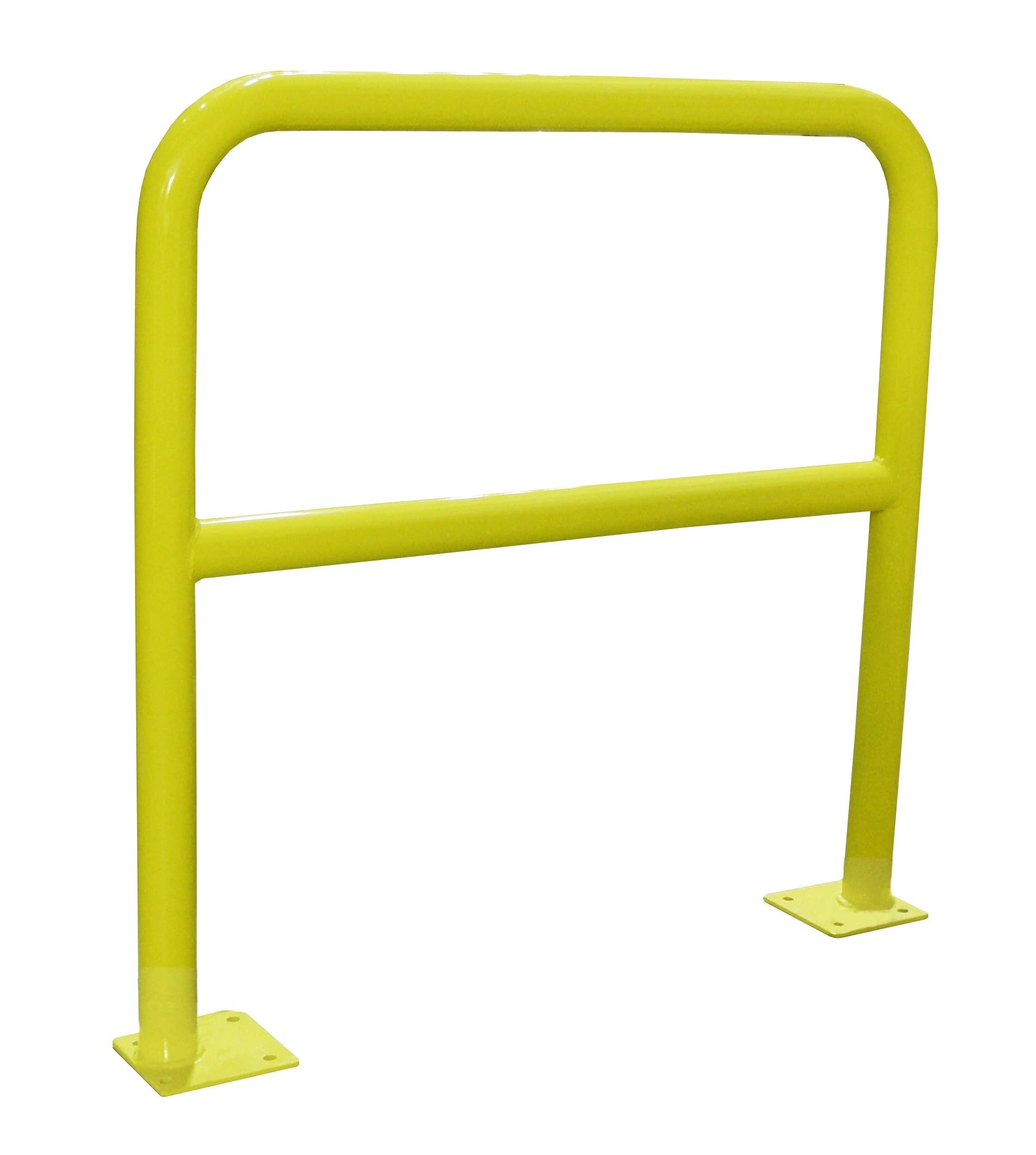 Barrière de sécurité jaune acier 1000mm avec platine - Ø40mm
