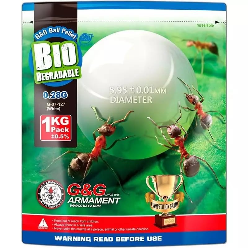Bolas de 0,28 g Blancas para Airsoft biodegradables. Bolsa de 1 kg 3575 BBS - Marca G&G