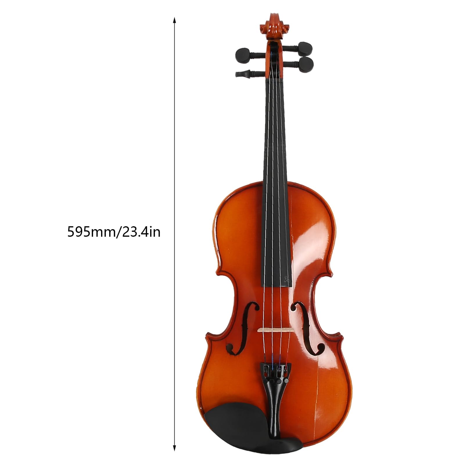 Strumento per Principianti per Violino 4/4 in Legno Massello Naturale per Studenti - Kit Completo con, Ponte, Colofonia e Custodia