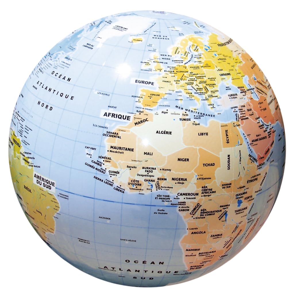 CalyGlobe - Mon globe gonflable "Pays et villes du monde" - Français - ref 009KF
