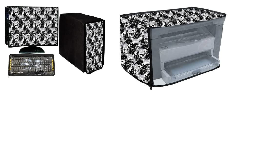 Orchid Homz Printed Black Computer Desktop 4 in 1 DustProof Cover Combo 18 Inch Computer Desktop CPU Keyboard Printer Cover Size Desktop(21x1.5x13) Printer Size(17x11x11.12) (Set of 4) (B0B1VFQQCN) Amazon Price History, Amazon Price Tracker