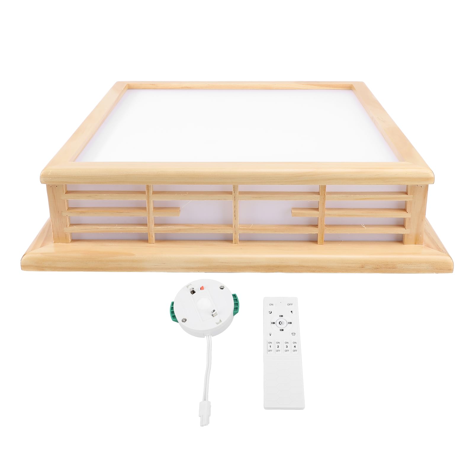 RIZGHWOY Regulowana Temperatura Barwowa Drewniana Sufitowa LED Elegancka do Montażu Podtynkowego z Pilotem do Jadalni, Restauracji LED