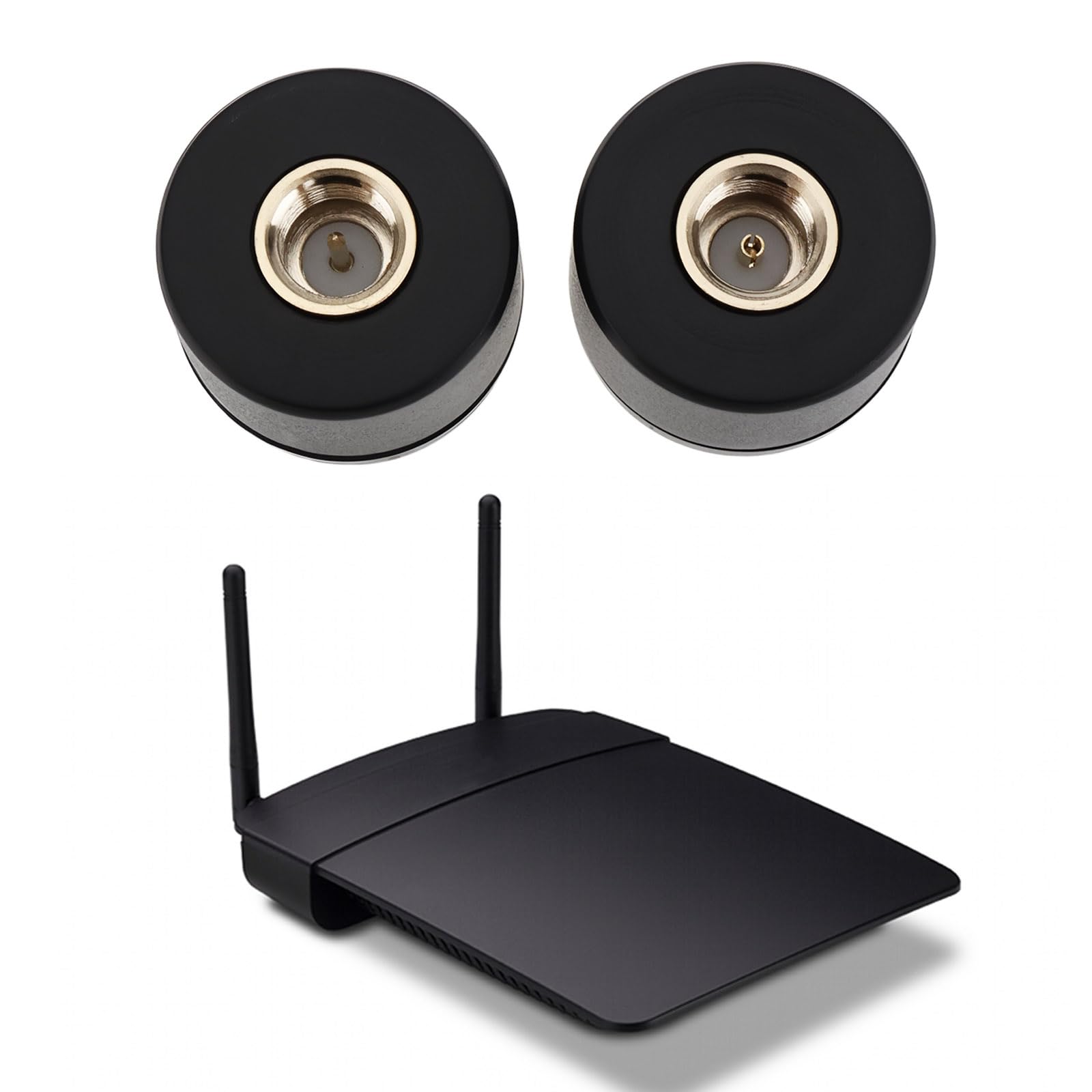 ECSiNG 4 Pezzi SMA Mini Antenna 14x18mm 2.4GHz 3dBi 50W Compatibile Con D-Link Nero