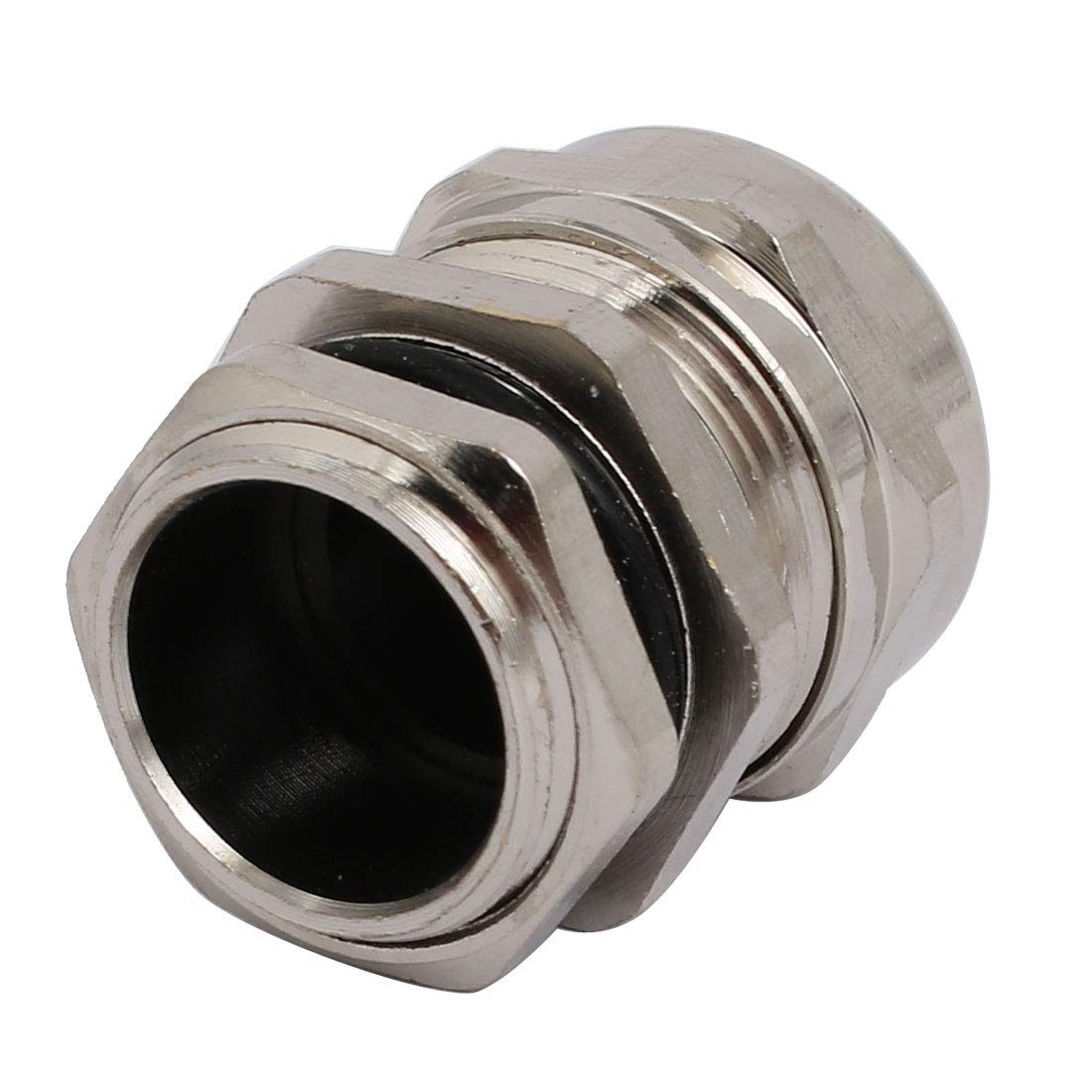 Aexit M20x1.5mm Thread Transmission 5mm Diameter 3 Holes Metal Cable Gland Joint Silver Tone