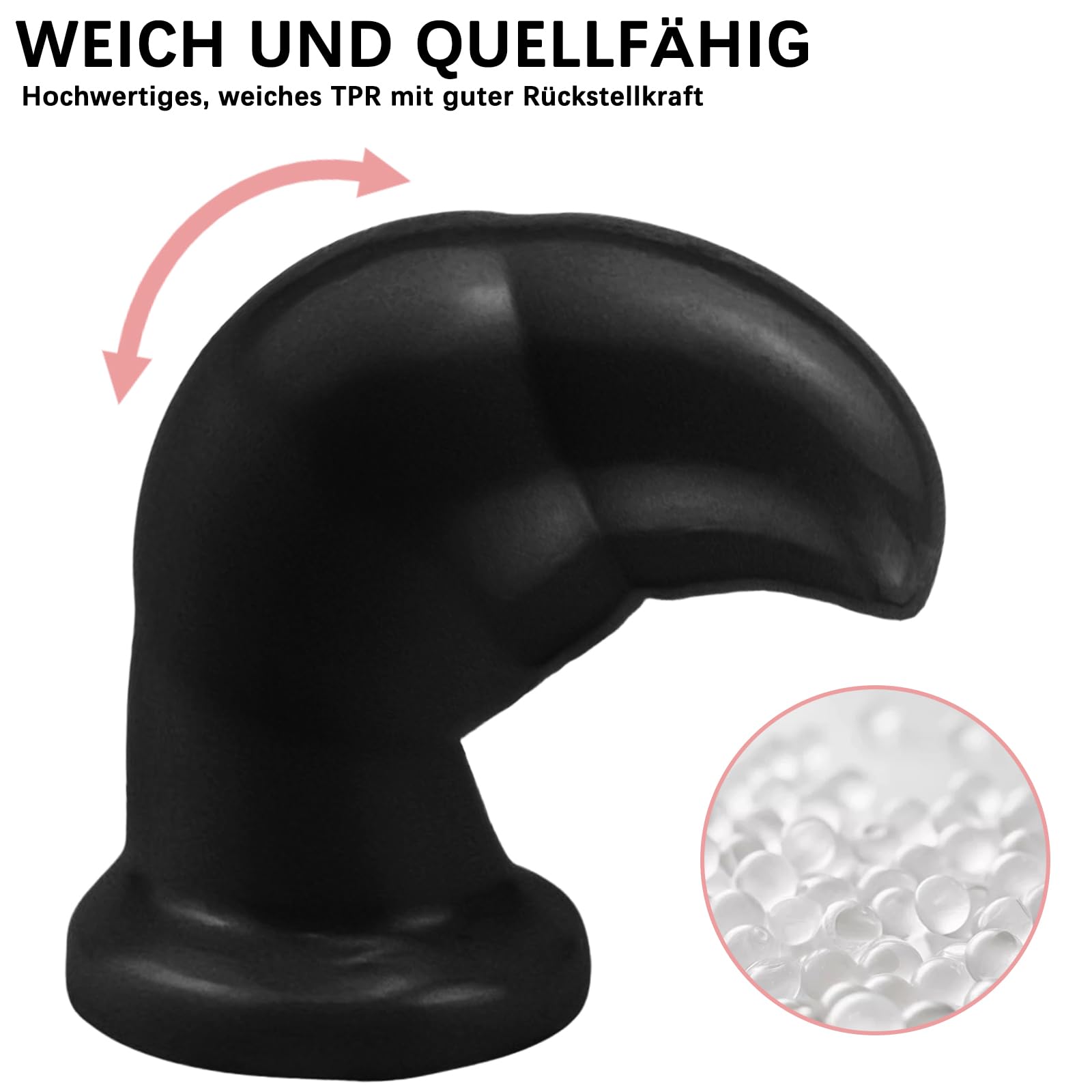 BDSMLOVE tapón anal grande Φ 8 CM, tapón anal gigante, consolador anal XXL, juguetes anales, fisting, expansor anal, juguete sexual erótico a partir de 18 para parejas (Negro)