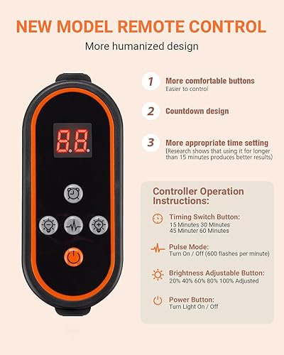 Miniatura 4 de Lámpara de terapia de luz roja de 72 W, terapia de luz roja con soporte,Dispositivo de terapia de luz infrarroja cercana de 850 nm de 660 nm, con 5