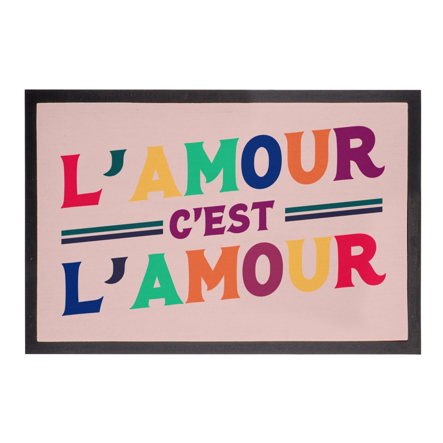 Paillasson rose LGBTQ+ l'amour c'est l'amour pride tapis entrée 60x40 cm