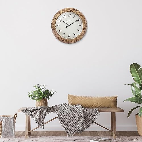 Miniatura 5 de Presentime & Co. Farmhouse Series, reloj tejido rústico, 12.6 pulgadas, jacinto de agua tejido naturalhierba marina. Escultura de pared, arte de