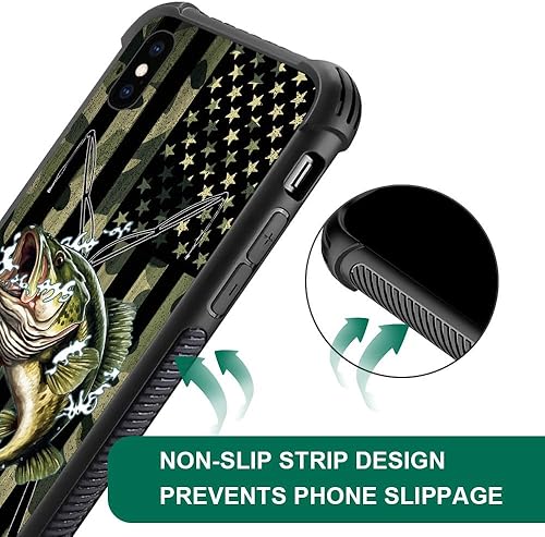 Miniatura 3 de DAIZAG Funda compatible con iPhone XR, funda de camuflaje con bandera estadounidense para iPhone XR para hombre y mujer, protección completa, a
