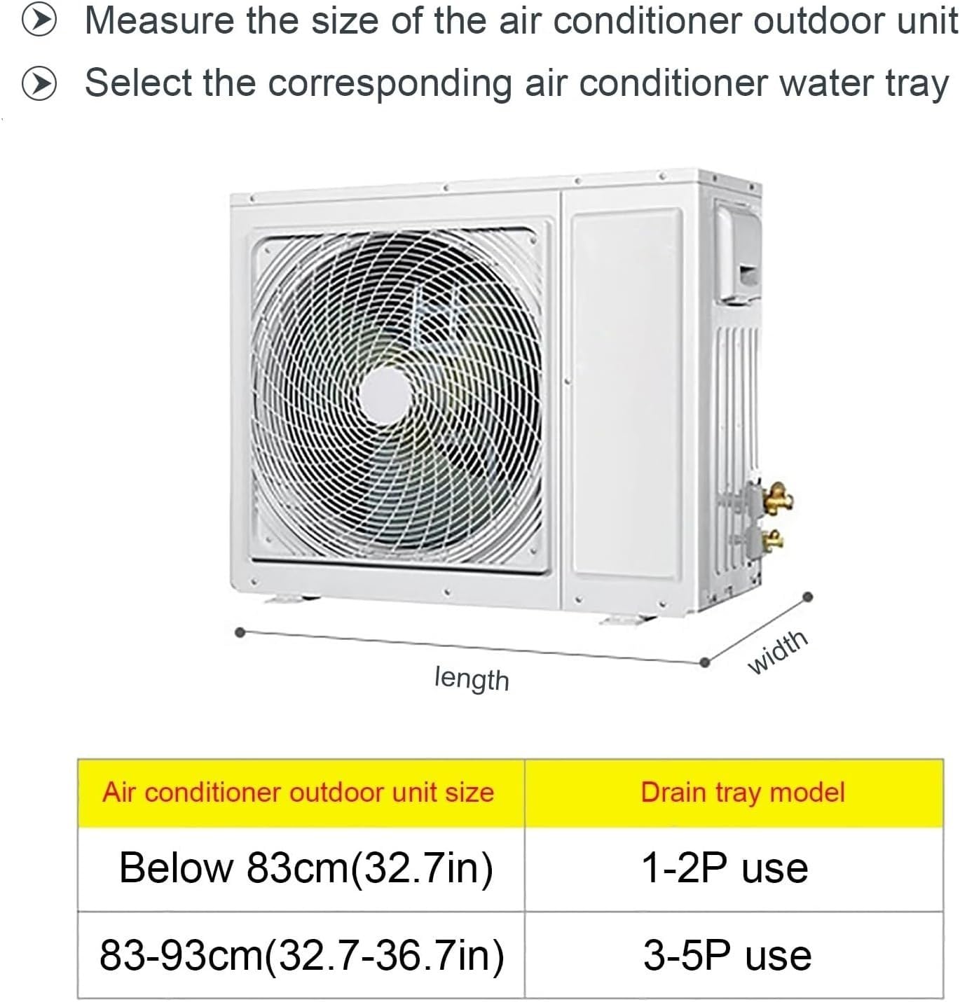 Bandeja de goteo de condensado, bandeja de goteo de aire acondicionado con tubo de drenaje, perfecta para sistemas de bomba de calor de aire acondicionado dividido en interiores y exteriores (81 x 24