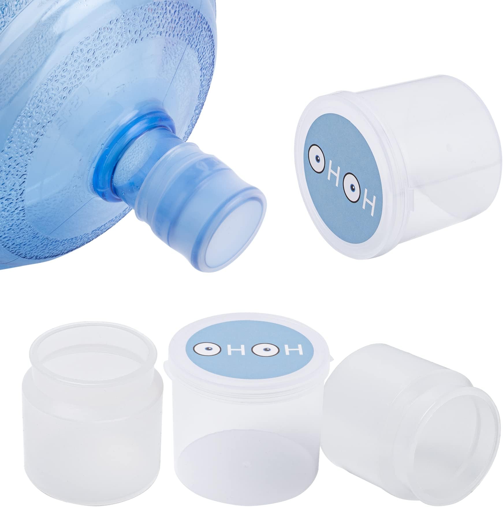 OHOH 2 Pcs Water jug Cap, Reusable Replacement Universal Silicone Water Bottle Caps Non-Spill Top Lid Cover fits 48mm-53mm-55mm Bottles with Storage Box