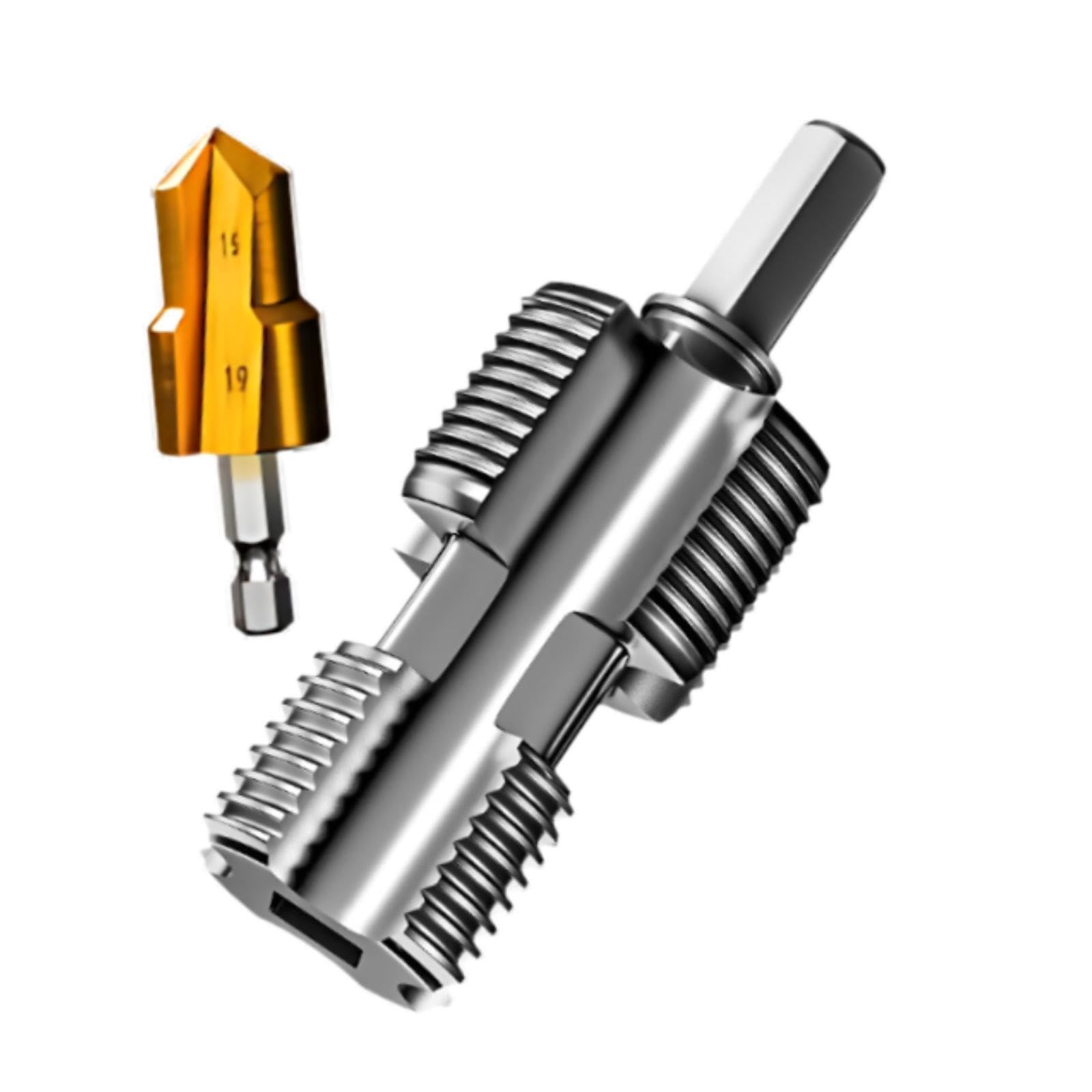 PIXZCSA PVC Thread Maker Tool Sturdy Hardware Suitable for Various Plumbing Applications and Maintenance Tasks PVC Pipe Threader Kit Internal 4 Point and 6, with Hole Drill