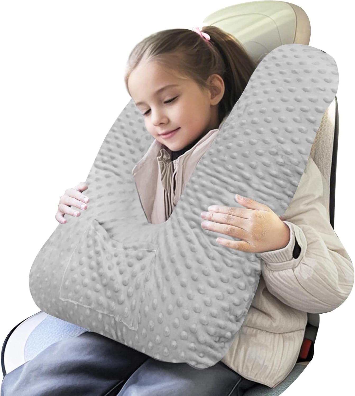 Car Seat Pillow and Travel Body Pillow,Neck Pillow for Kids and Adults,Removable and Washable Car Headrest Pillow,Road Trip Essentials