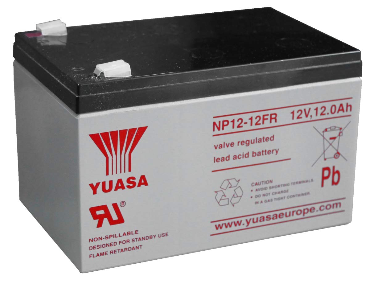 Yuasa NP12-12FR Batterie au Plomb Rechargeable 12 V, Alarme de Secours UPS et Batterie d'urgence (Lot de 1)