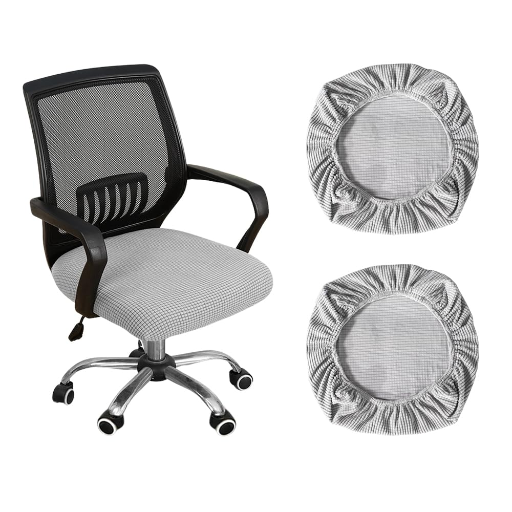 Bieiyhe 2pcs Funda Silla Escritorio Lavables, Funda Silla Oficina Elastica,Funda Asiento Silla Ajustables, Capa Cadeira Escritorio,Funda para Silla Giratoria,Office Chair Cover,Fundas Sillas Ordenador