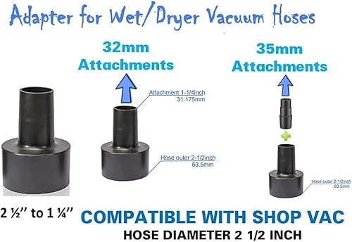 Miniatura 3 de Kit adaptador universal de manguera de vacío, convertidor de accesorios reductores de 1 12 pulgadas a 1 14 pulgadas de 1 38 pulgadas a 1 14