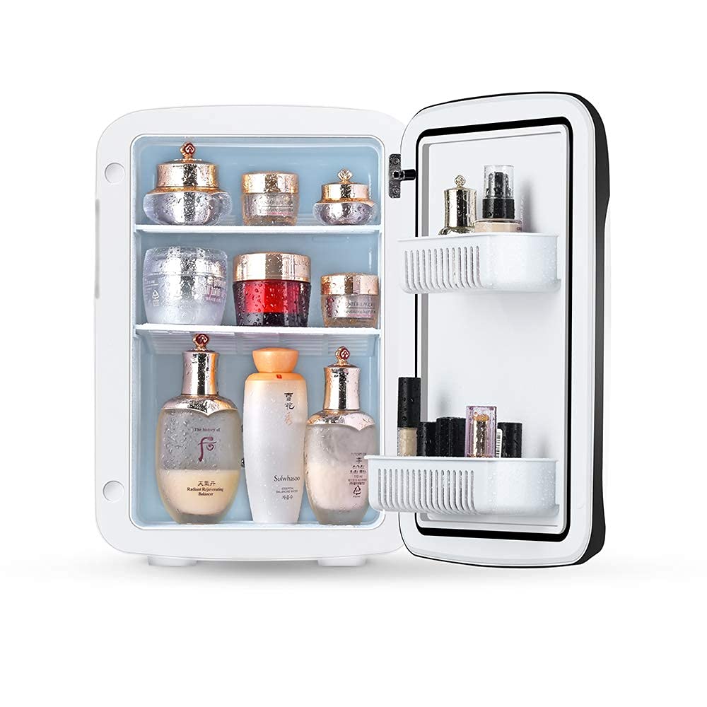 Mini refrigerador portátil Compacto de 15 litros para Dormitorio, Oficina, Dormitorio, automóvil, Ideal para el Cuidado de la Piel y cosméticos