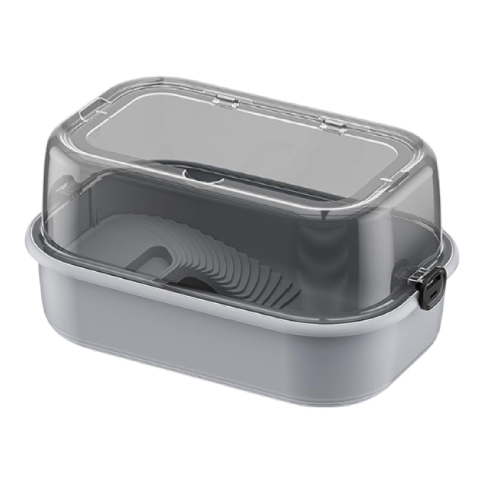 Boîte d'alimentation pour aquariums et amphibiens grise