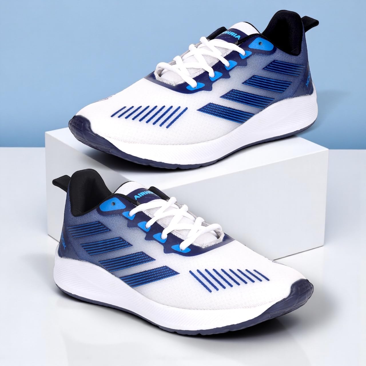 AIRHOOK Sports Shoes, Unisex Adult Running Training Walking Shoes, Lightweight Breathable Athletic Sneakers Blue (UK Footwear Size System, Adult, Men, Numeric, Medium, 10) 1
