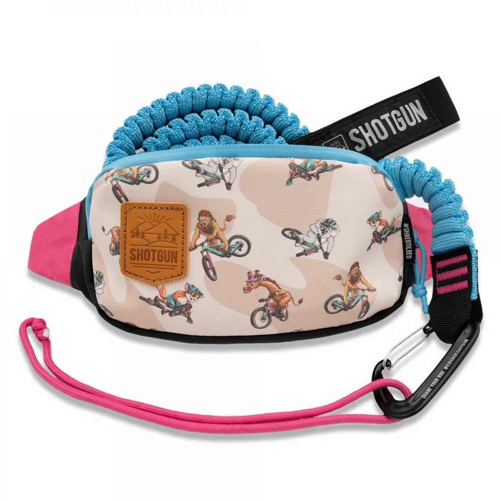 SHOTGUN Dziecięca lina holownicza MTB Kids Hip Pack Combo | Child Bike Bungee Cord za sobą | kompatybilna ze wszystkimi rowerami górskimi do większych wycieczek rodzinnych | obciążenie do 500 lb