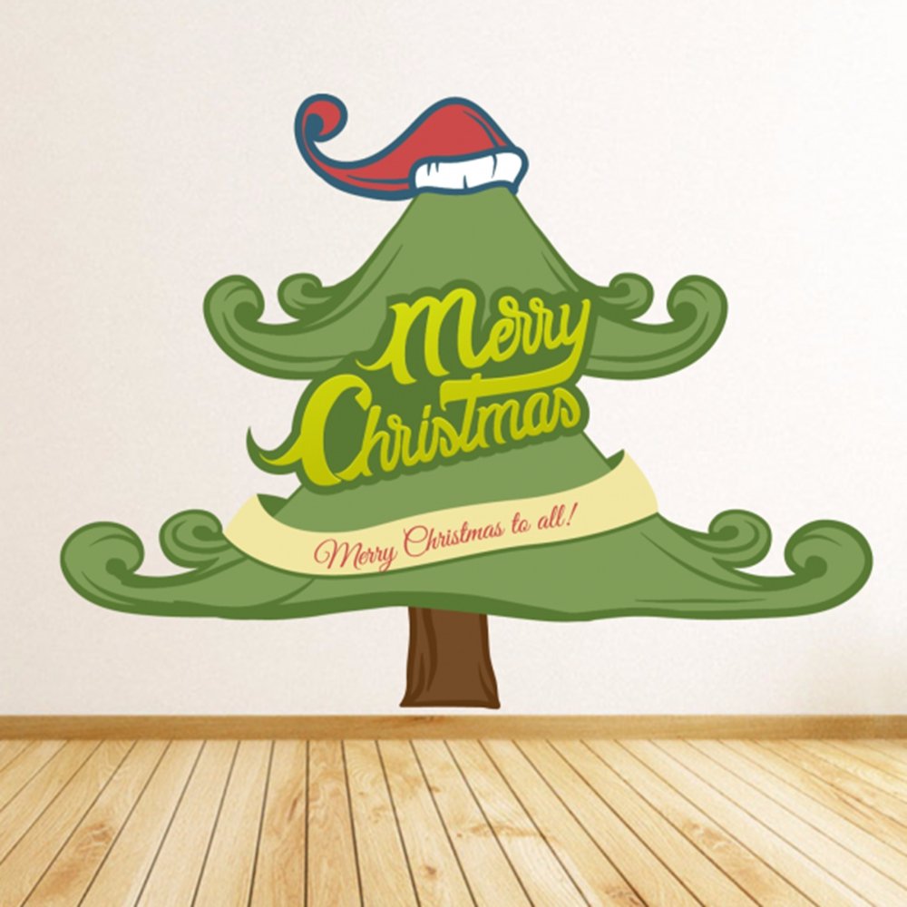 Autocollant Arbre de Noël en vinyle imperméable décoratif