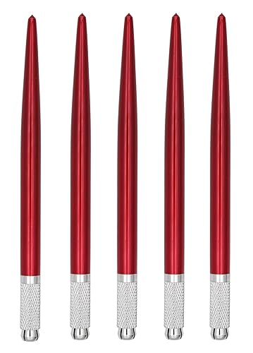 Miniatura 2 de XIAOYU 5 bolígrafos microblading luz manual tatuaje cejas bolígrafos con 10 agujas redondas y 10 agujas oblicuas para suministros de maquillaje