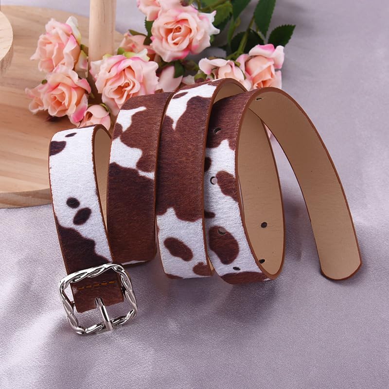 YALLNASL Vintage Cowgirl Accessories Y2k Western Belts for Skirts Pants Square Buckle Animal Leopard Print Belt for Women - Image 7